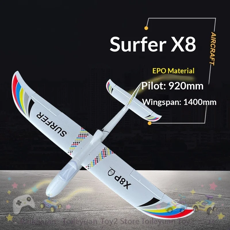 Surfer X8 Rc Glider Airplane 1400Mm Wingspan Epo Foam Detachable Wing Fpv Fixed Wing Aircraft For Beginner Pilots Outdoor Flying