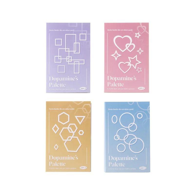 4packs Kawaii Stationery Stickers The Color of Dopamine Junk Journal Diary Planner Decorative Mobile Sticker Scrapbooking