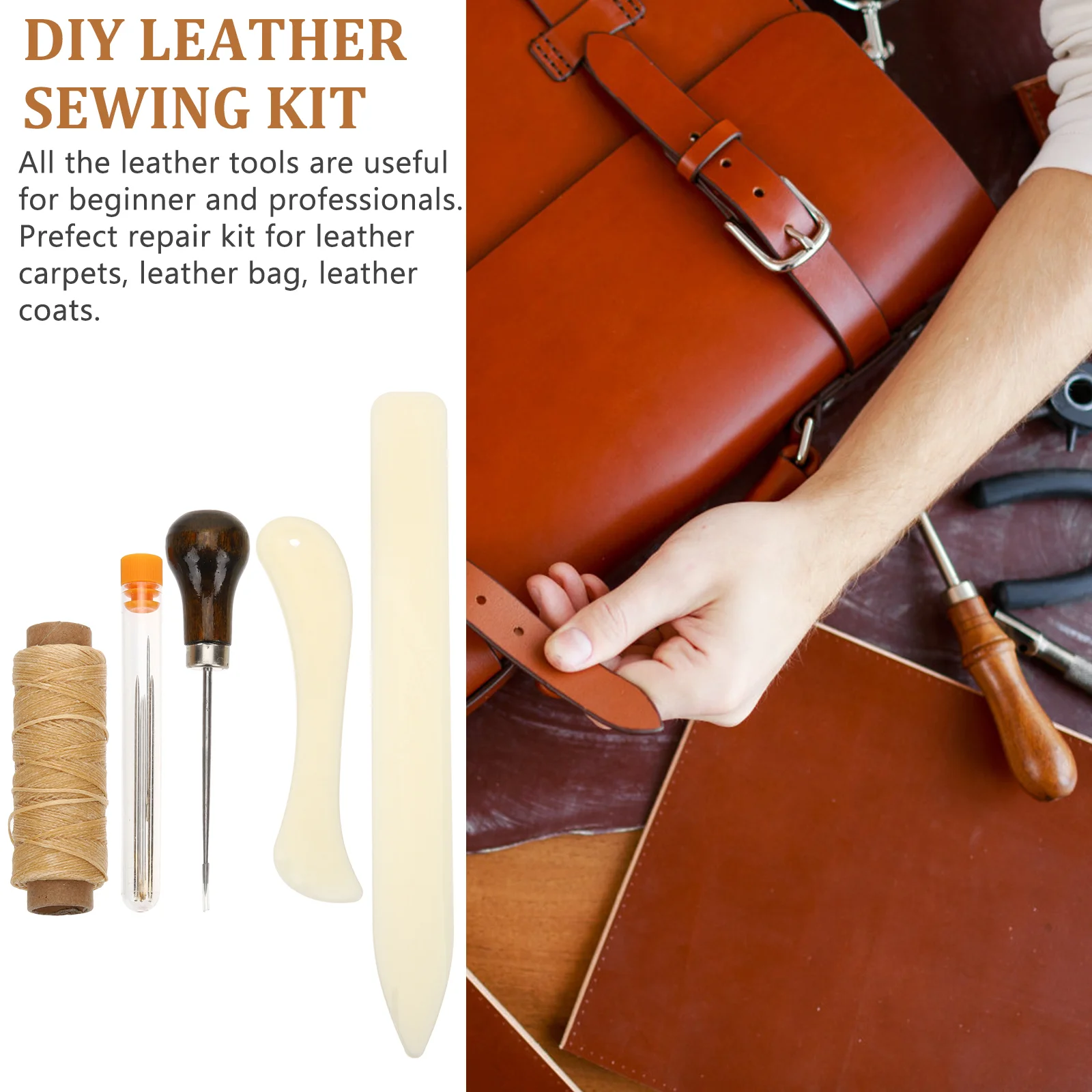 Bookbinding Kit Materials Suite DIY Working Tool Wood Tools Craft Supplies Sewing Awl