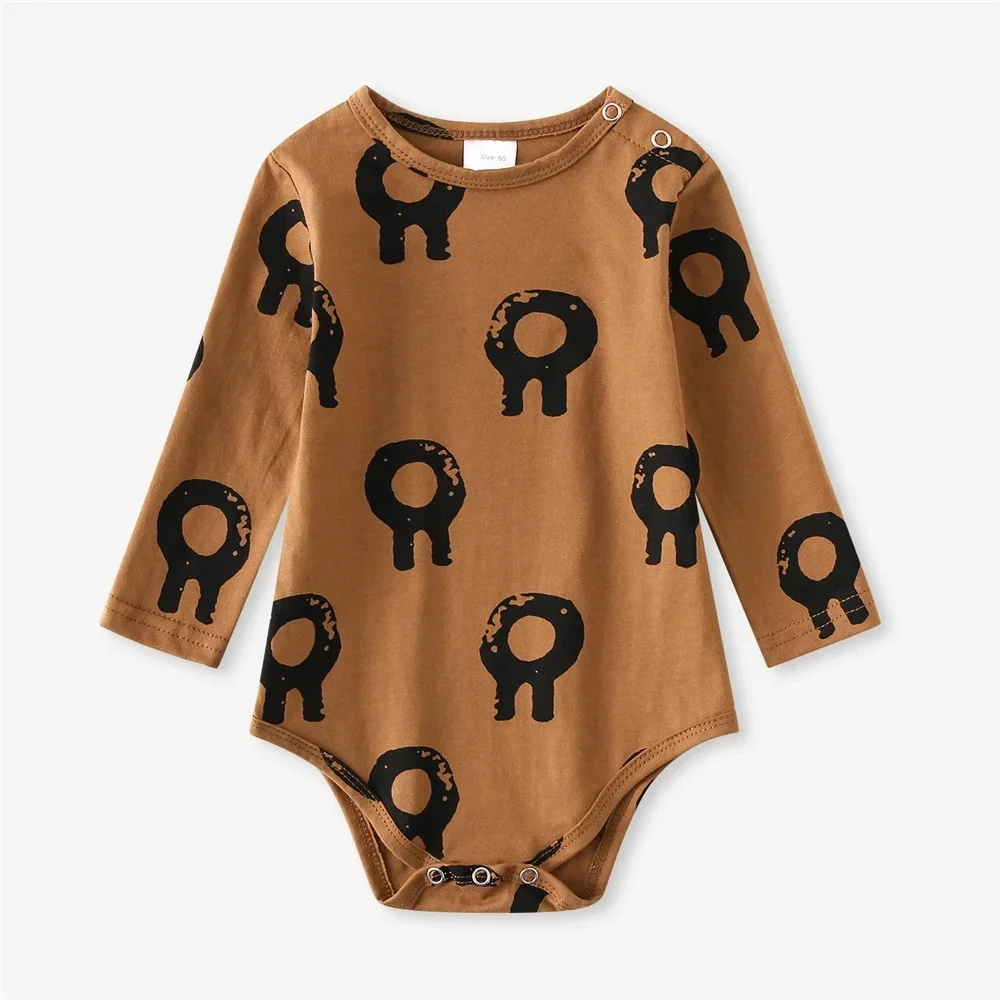 Spring Summer Baby Clothing Cotton Printed Infant Jumpsuits Newborn Long Sleeve Bodysuits