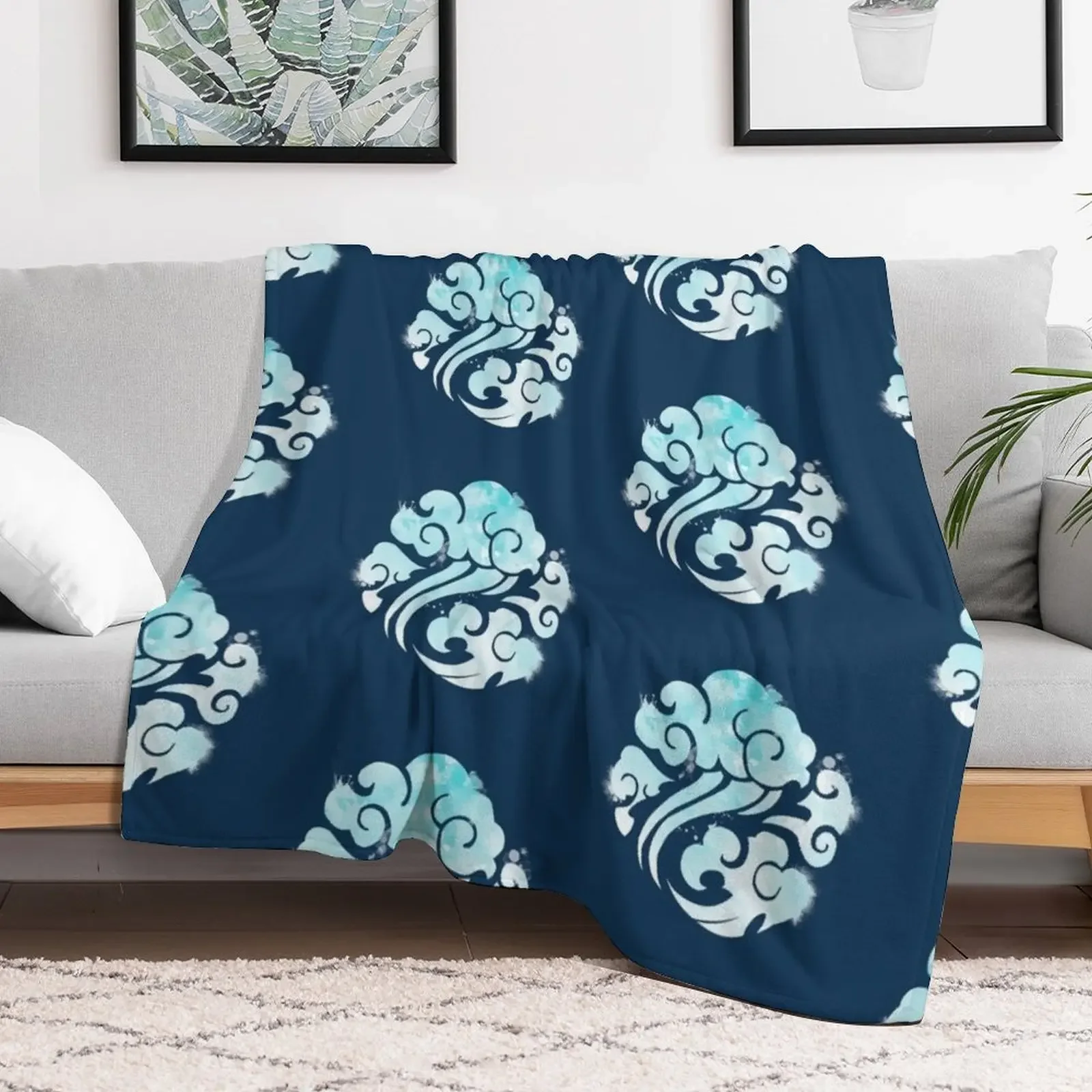 The Gusu Lan Sect in Watercolor Style Throw Blanket Soft Plush Plaid Luxury Throw Furrys Heavy Blankets