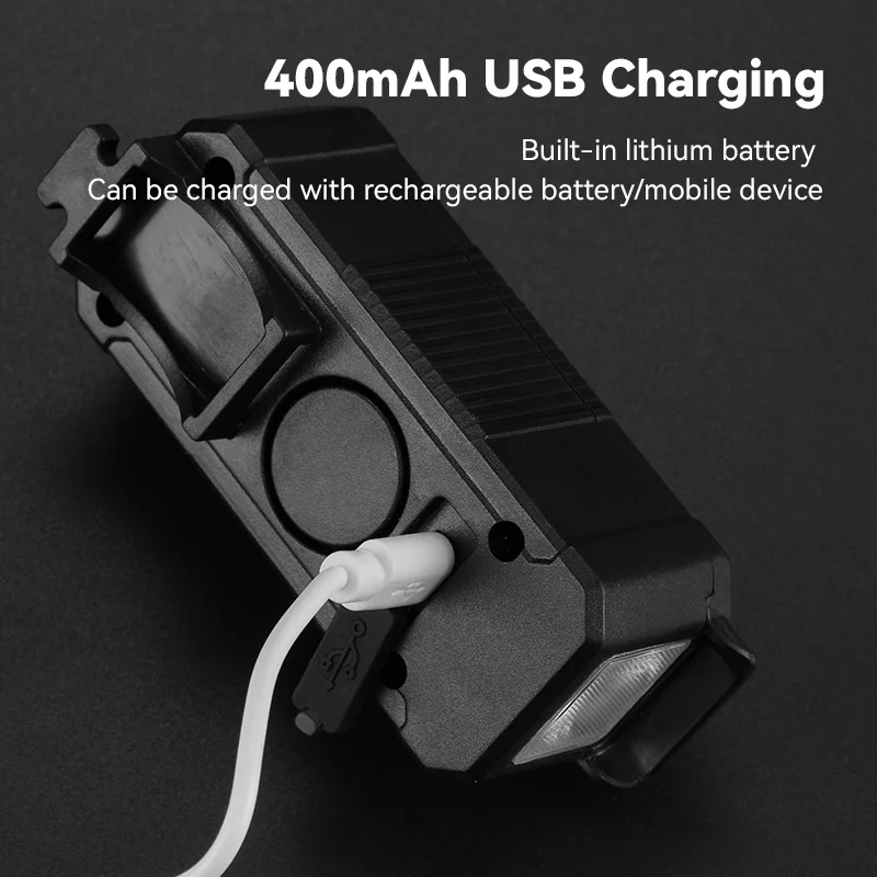 2 In1 Waterproof USB Rechargeable Light With Horn 80lm Loud Flashlight Bicycle Cycling With Front Light Horn COB