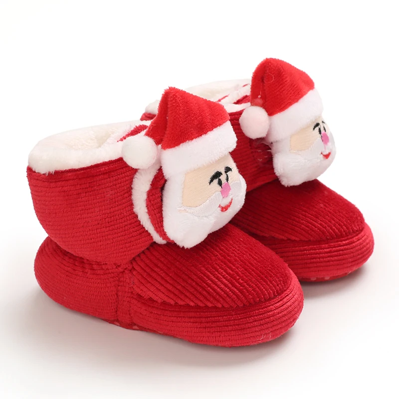 Winter Nieuwe Cosplay Schattige Cartoon Kerst Warme Santa Claus Baby Wandelschoenen Winter 0-18 Maanden Baby Zachte Schoenen