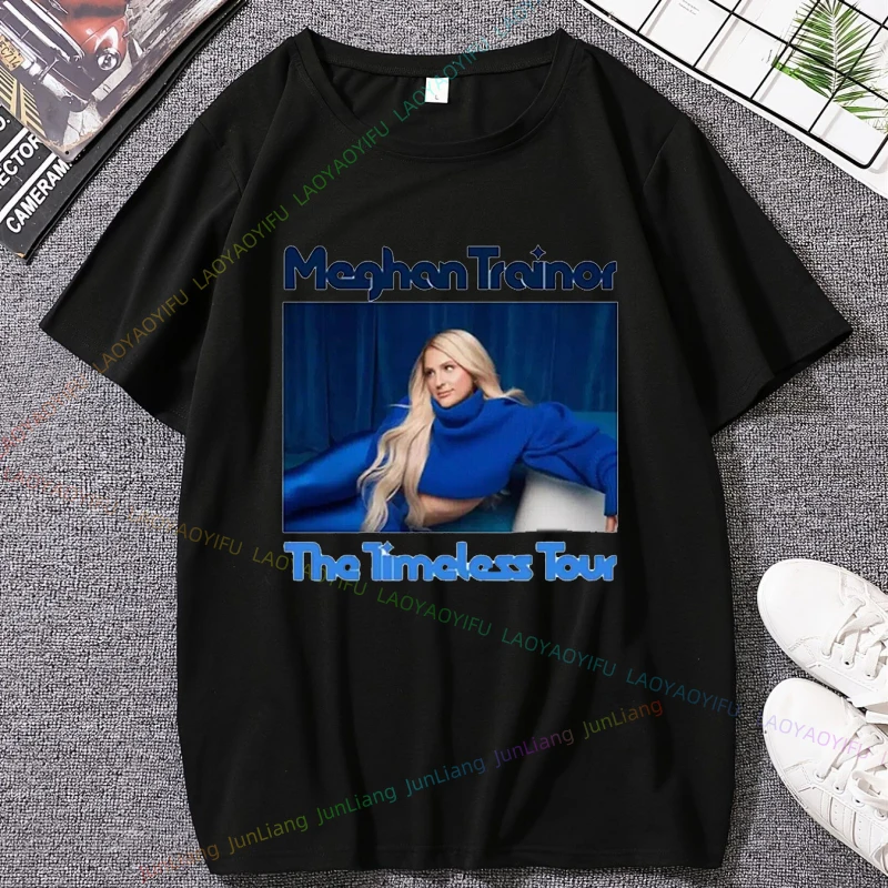 Meghan Trainor Timeless Tour Y2k Clothes Fans Gift Men's Clothing Hip Hop Vintage Fashion 100% Cotton Original Mens T-shirts