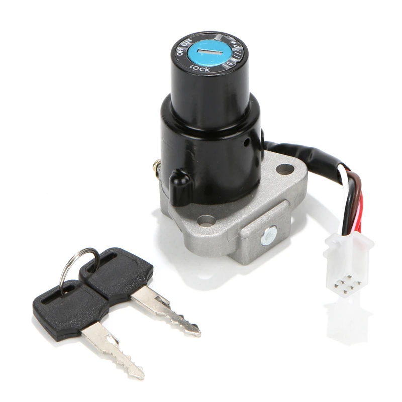 Motorcycle Ignition Switch Lock with Key Set Electric Door Lock 6 Wires for Kawasaki KLR-650 KLR 650 1987-2007