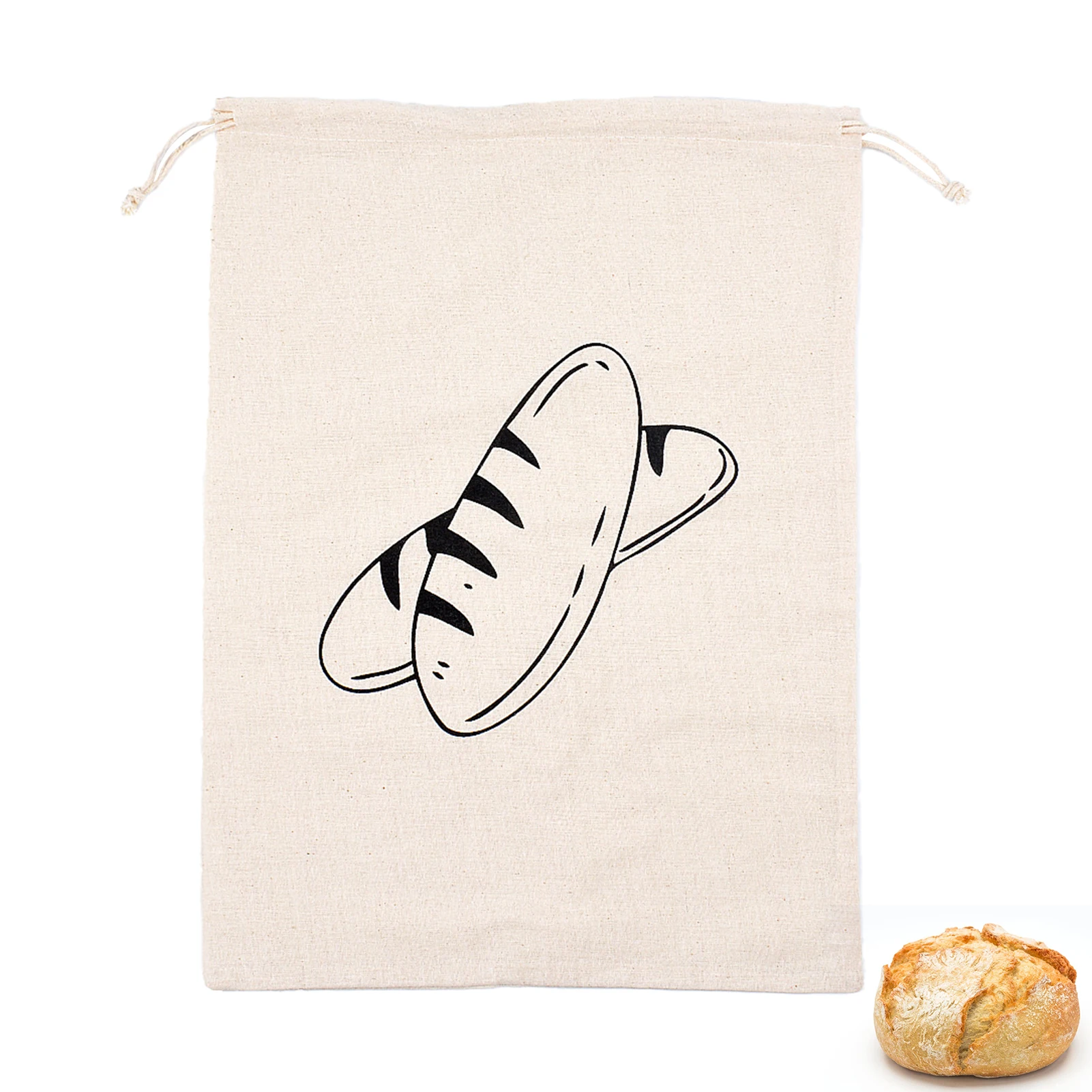 

3pcs Linen Bread Bag Reusable Cotton Drawstring Storage Bag Loaf Homemade Bread Fresh Eco Friendly Keeping Bread Packaging