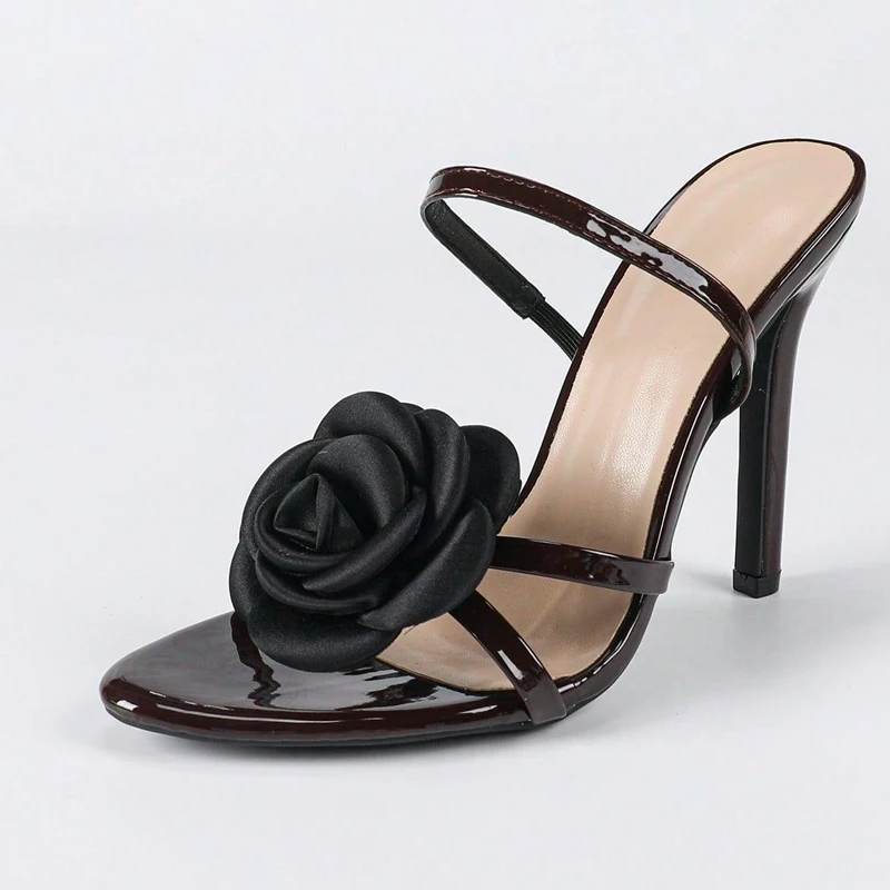 

Fashion Sexy Flower Sandals Women Pointed Toe Thin High Heels Pumps Elegant Wedding Slingback Mules Shoes Zapatos De Mujer