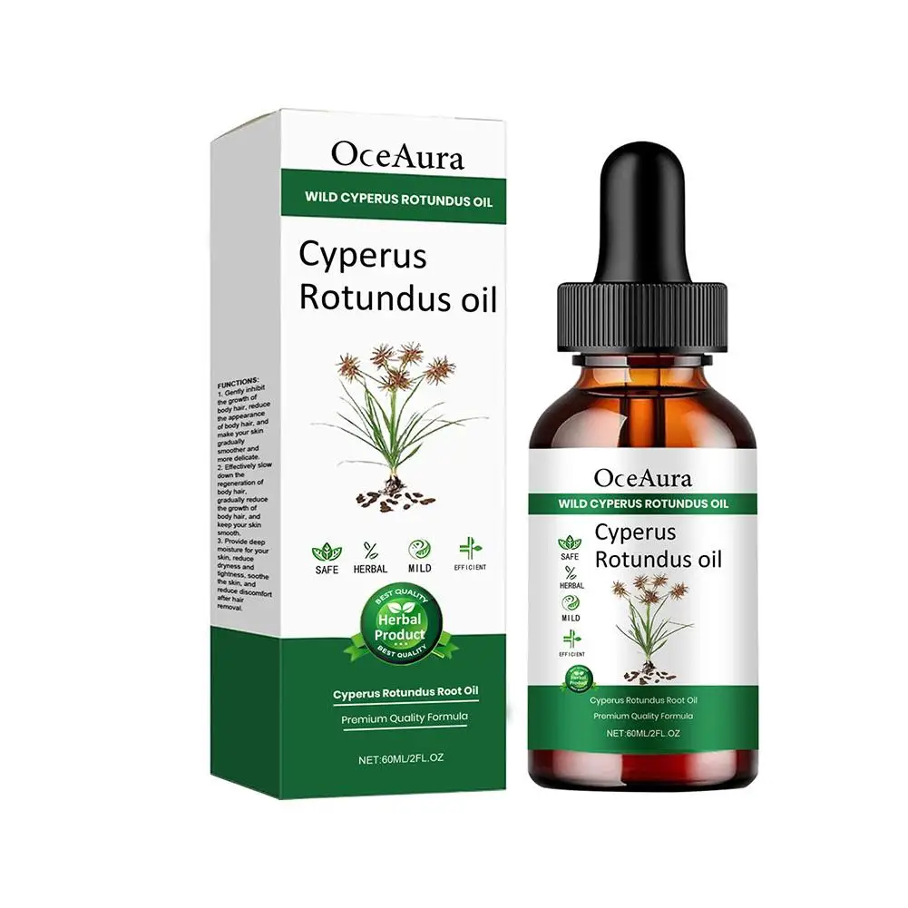 60ML Cyperus Oil Reduces Body Hair Growth, Smoothes Skin And Hair Removal Moisturizes Soothes Hair Removal Care Oil 1/2/3/4/5pcs