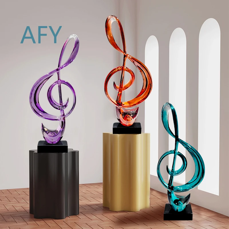 Creative Art Musical Notes Sculpture Decoration Resin Statue for Luxury Villa Living Room Entrance TV Cabinet Handicraft