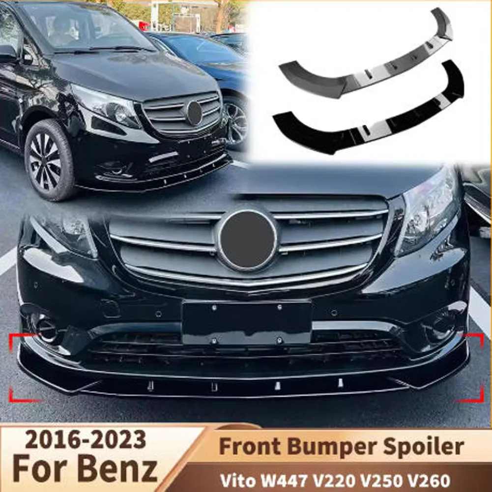 

Front Bumper Lip Splitter Diffuser For Mercedes Benz Vito W447 V220 V250 V260 2016-2023 Car Front Spoiler Auto Part Body Kits