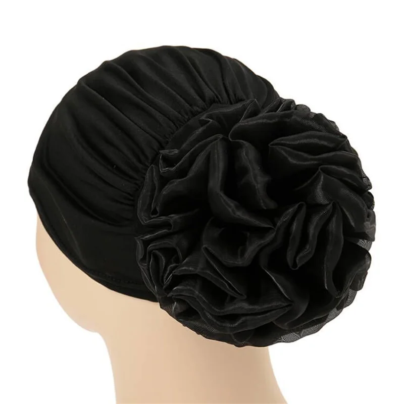 Gorro de encaje Floral para mujeres indias, turbante para quimio, pérdida de cabello, cáncer, gorro, bufanda para la cabeza, envoltura elástica,