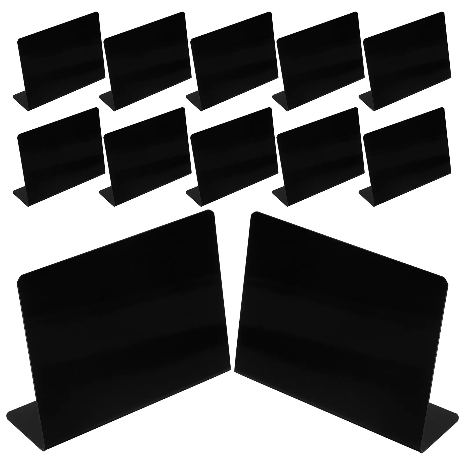 12Pcs Mini Chalkboard Signs Compact L-Shaped Tabletop Memo Board for Kitchen Notes Restaurant Labels Name Tags Plant Signs Gift