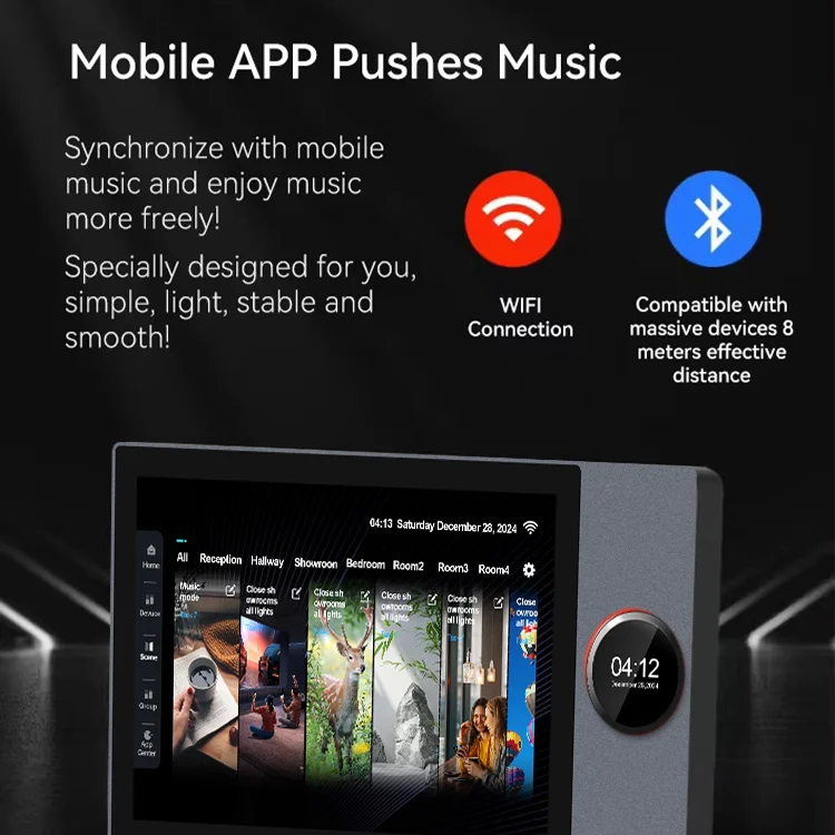 STLF 2025 Tuya 10 Inch Touch Smart Home Zigbee Gateway IPS Music Panel Built-in Amplifier WiFi Connectivity Smart Home Kits Syst