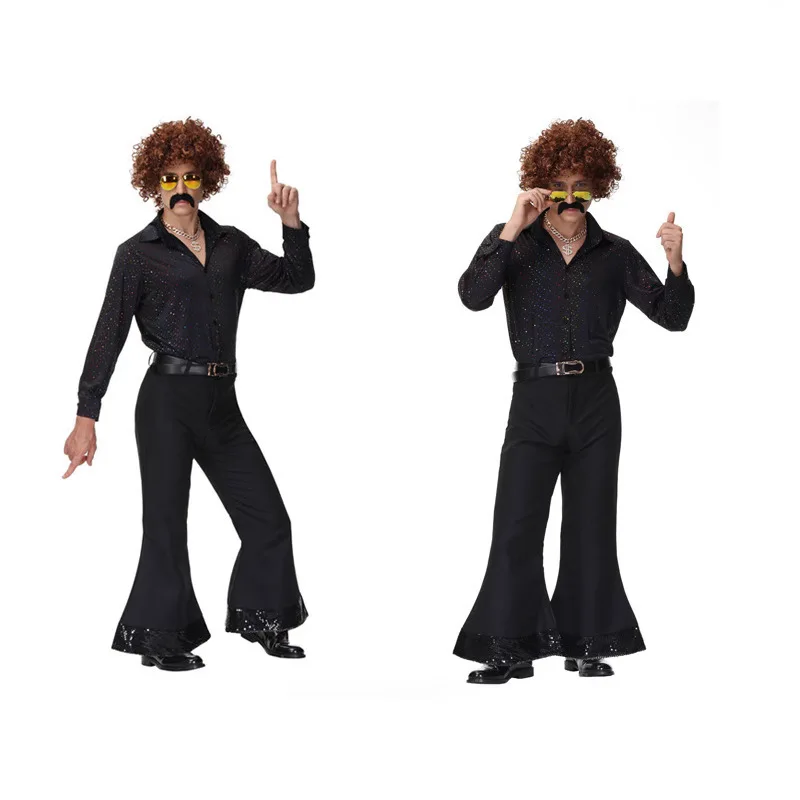 2025Bar Sänger Performance Kostüm Retro80Vintage Denim Plaid Outfit Hip-Hop Sänger Tanz Kostüm Bühne Tragen