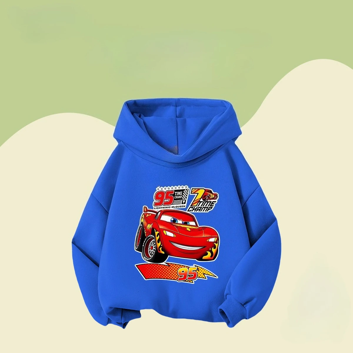 

Lightning McQueen cartoon children's hoodie for autumn and winter, a new warm top, comfortable and soft hoodie for children