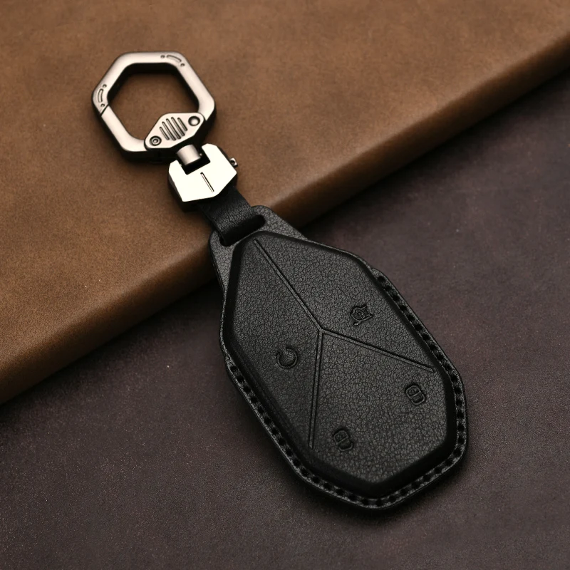 Genuine Leather Protector for BYD Formula Leopard SUPER 5 SUPER 8 SUPER 3 9 Key Case Cover Fob 5