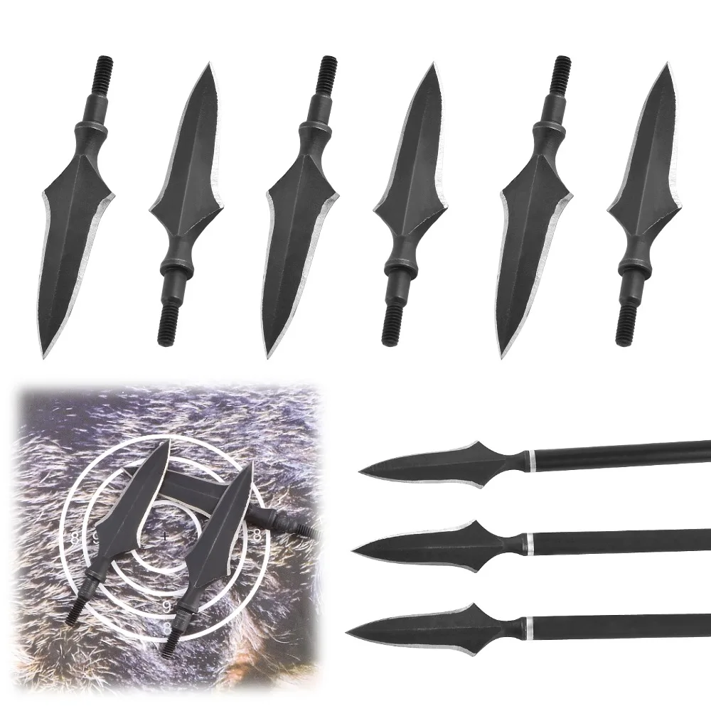 

12pcs Archery Steel Broadheads Hunting Arrowhead Arrow Tips Target Point Archery Bow and Arrow Hunting Shooting Accessories