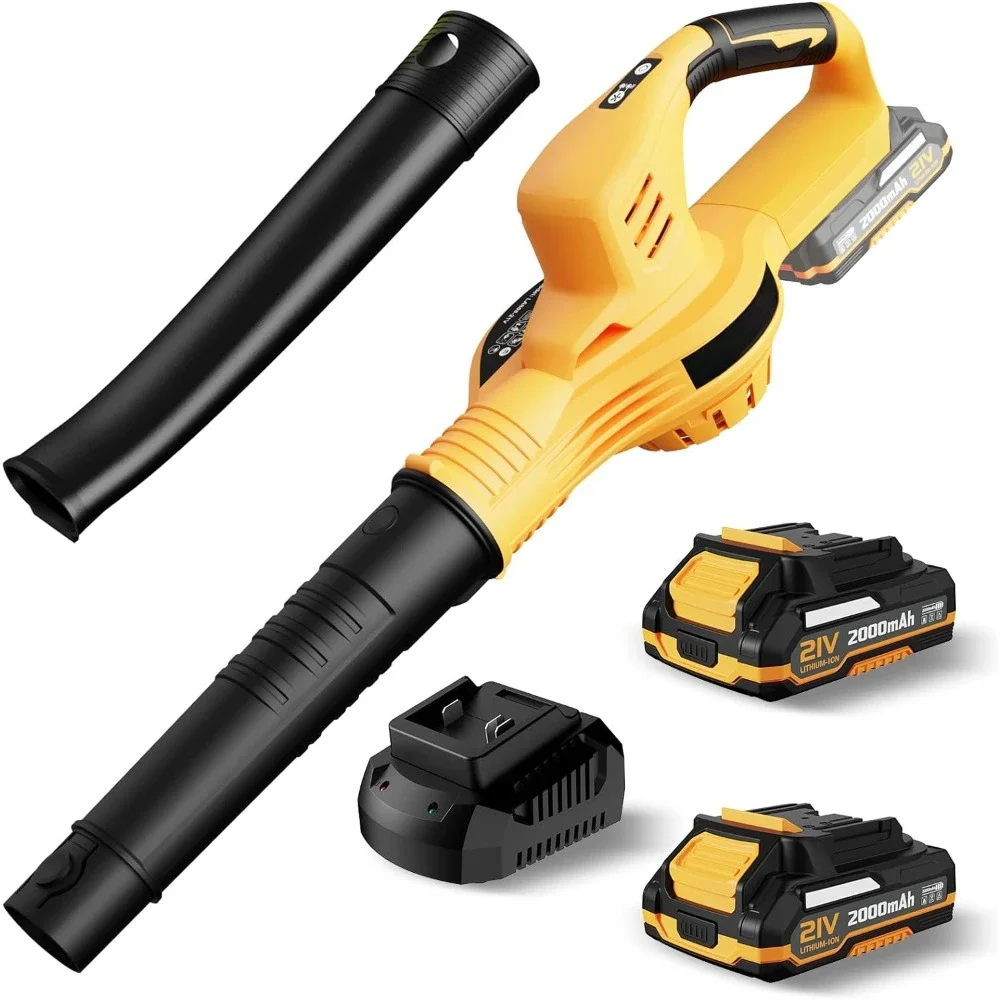 Leaf Blower Cordless with 2 Batteries and Charger, 150MPH Handheld with 2 Speed Mode 21V 2.0Ah Battery Powered Leaf Blowers