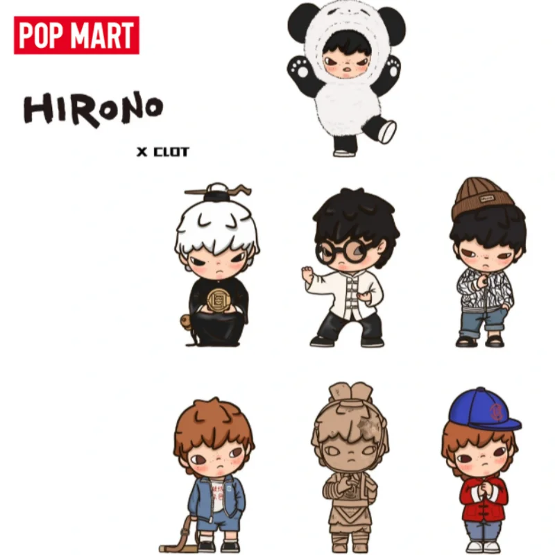 POPMART Hirono X CLOT Serie Blind Box Mystery Box Kawaii Ornamente Figuren Wohndekor Schreibtischmodell Puppen