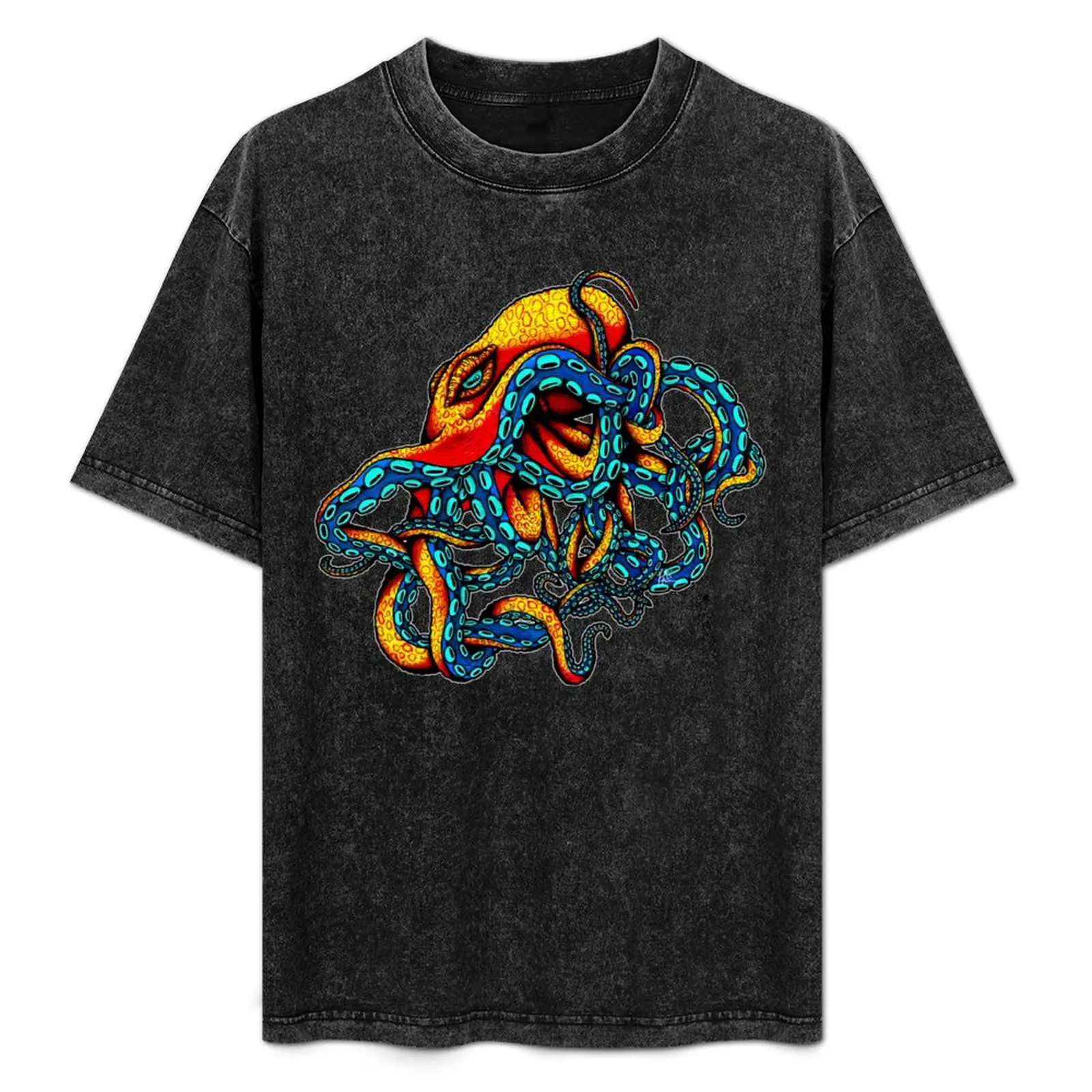 

OCTOPUS T-Shirt Plus Size Simple Casual Top