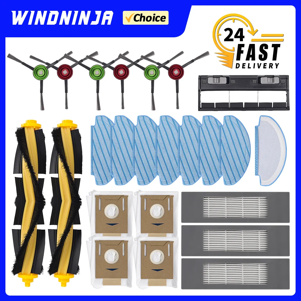 Pièces de rechange pour aspirateur ECOVACS Deebot OZMO T8/ T8 Max/ T8 AIVI/ T9 +/ N8 Pro/ N10 Plus, brosse principale, filtre HEPA, sac à poussière