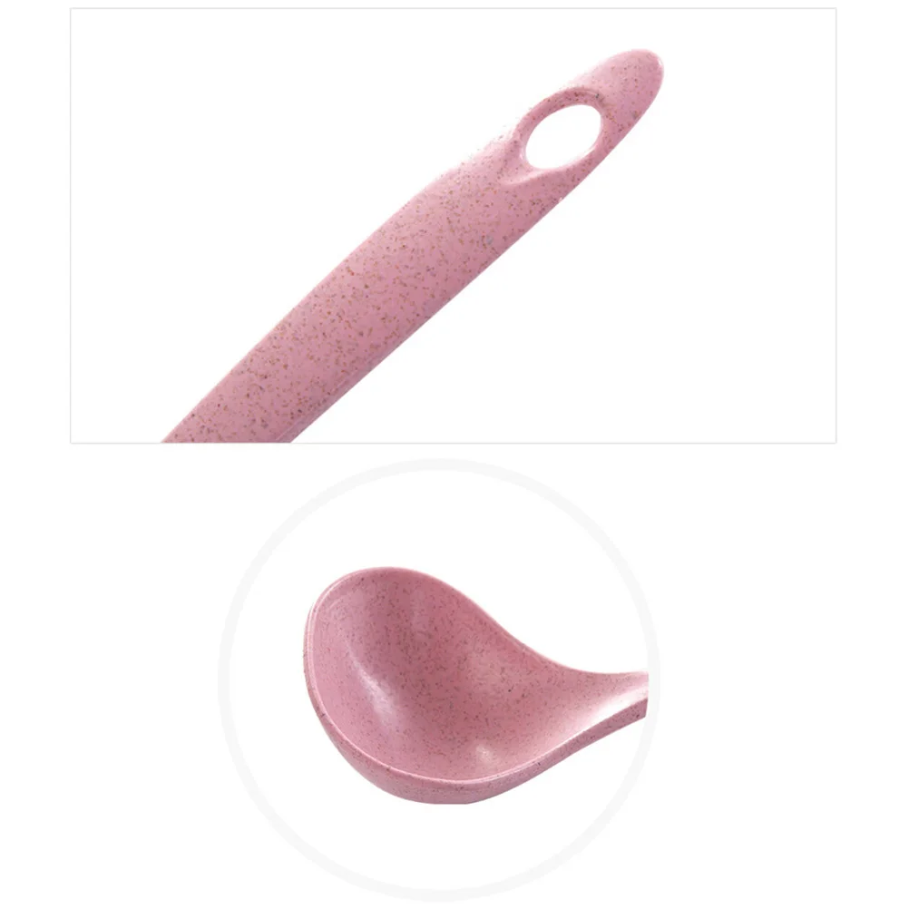 

Long Handle Soup Spoon Wheat Straw Ladle Food Grade Heat Resistant Lightweight Eco Friendly Kitchen Restaurant Bar Use