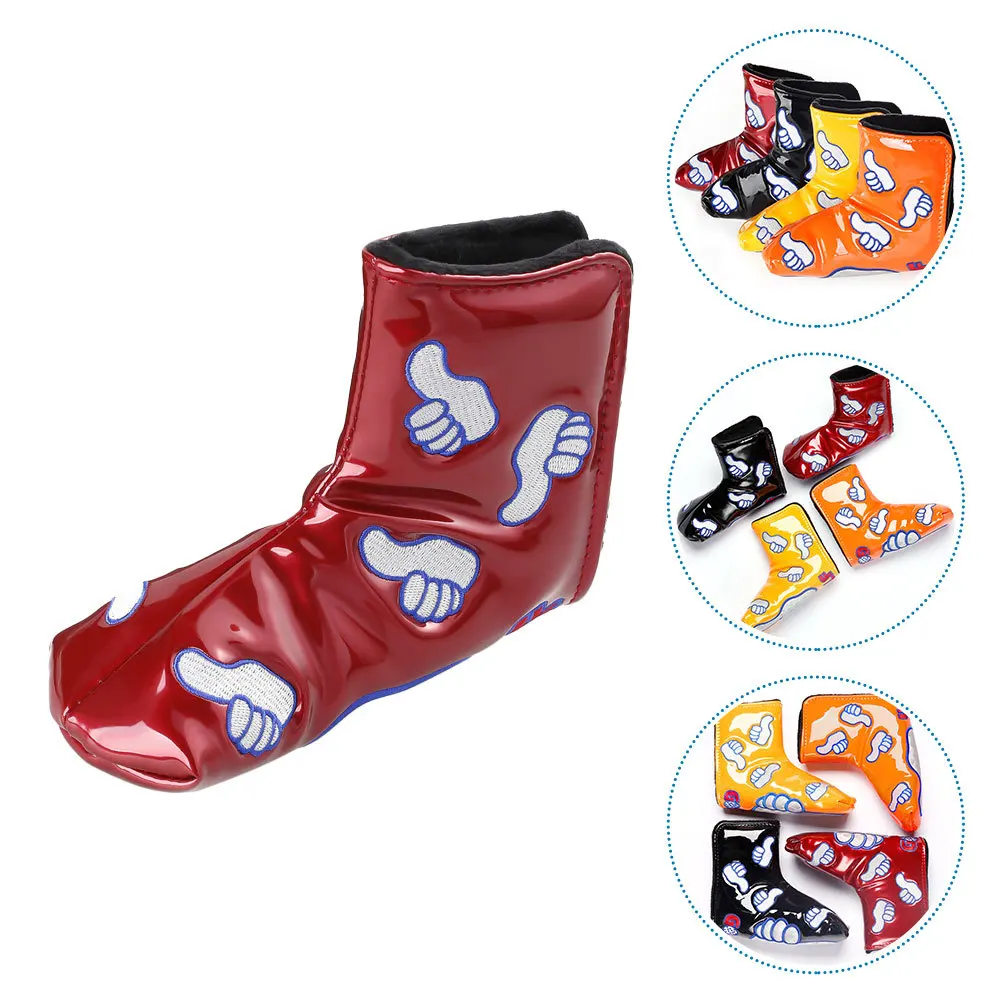 

1Pcs Golf Putter Head Cover High Quality PU Exterior Soft Interior Long Neck Secure Fit Thumb Motif Design Golf Club Headcover