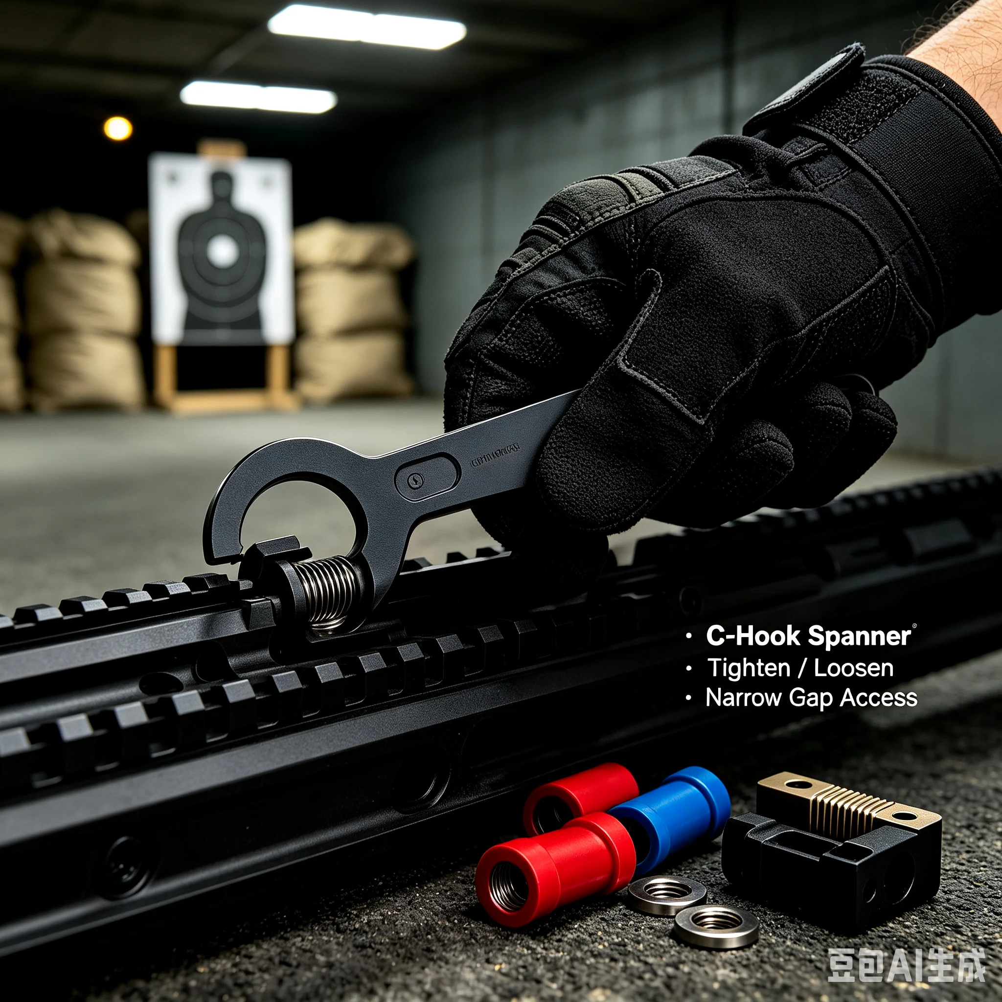 Tactical C Hook Spanner Wrench Carbon Steel Thin Adjustment Tool For Shooting Range Thread Adapter Nut Disassembly Modification