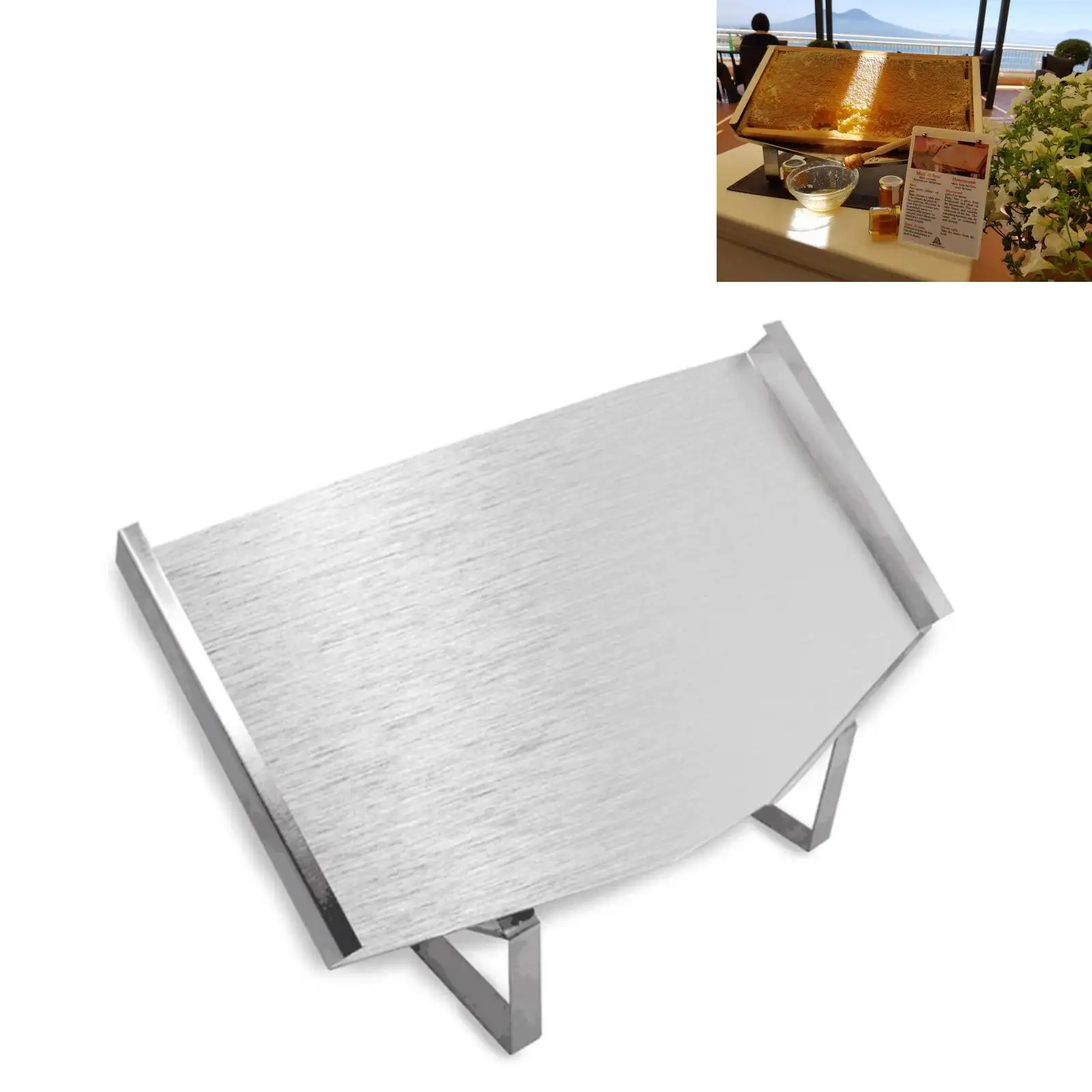 

1 Set Stainless Steel Honecomb Dispenser Tray Honeycomb Dispay Tray Uncapping Tool