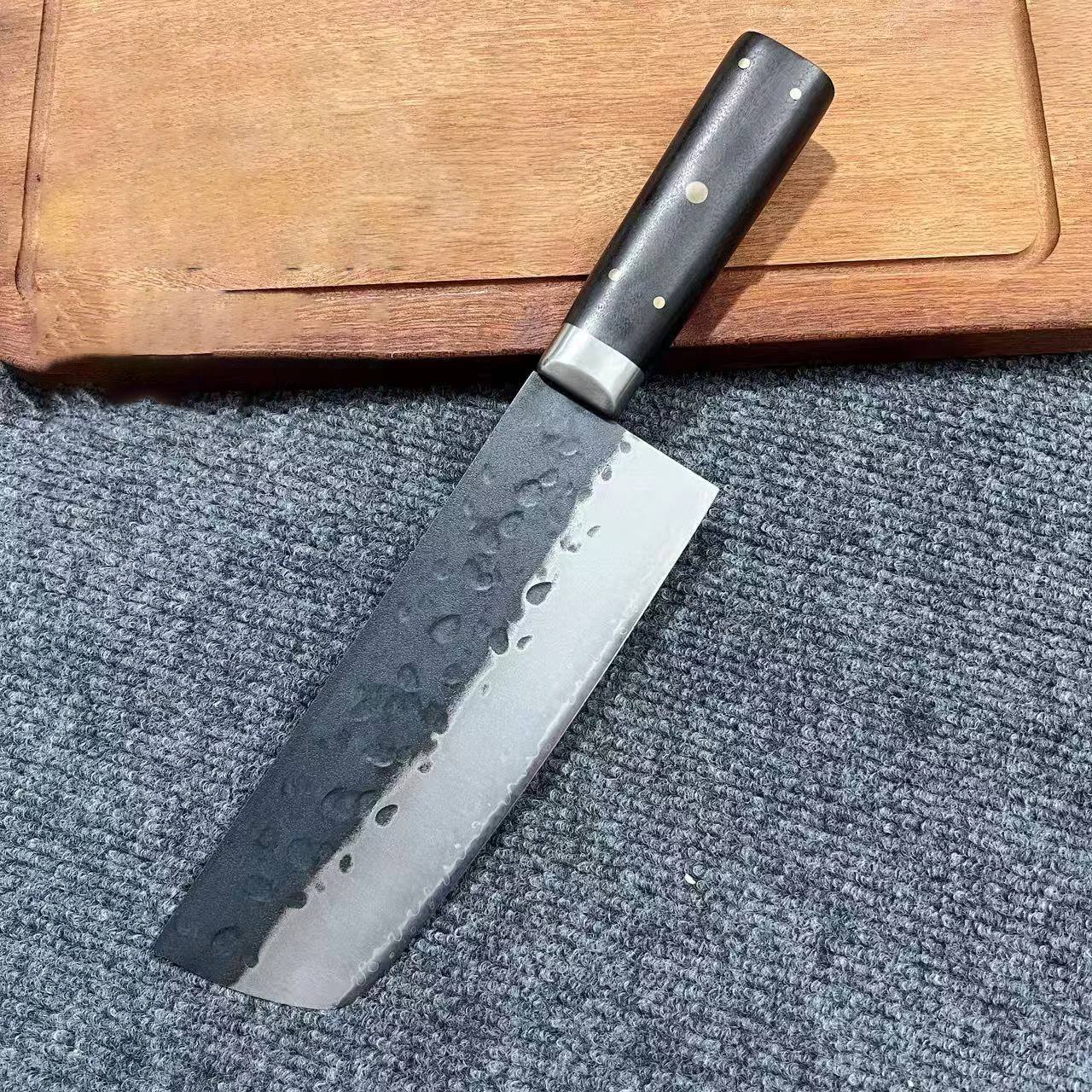 

7,3-дюймовый нож Nakiri, 3-слойный стальной нож VG10, лезвие с деревянной ручкой, нож для нарезки овощей, тесак для мяса, кухонный нож ручной работы