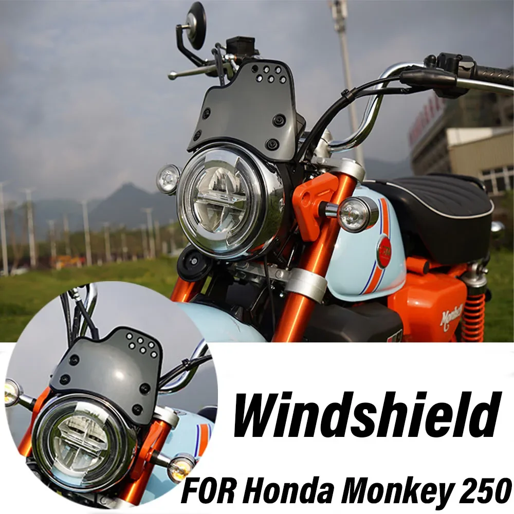 

New Motorcycle Accessories Fit Honda Monkey 250 Retro Style Windshield Apply For Honda Monkey 250 Monkey250