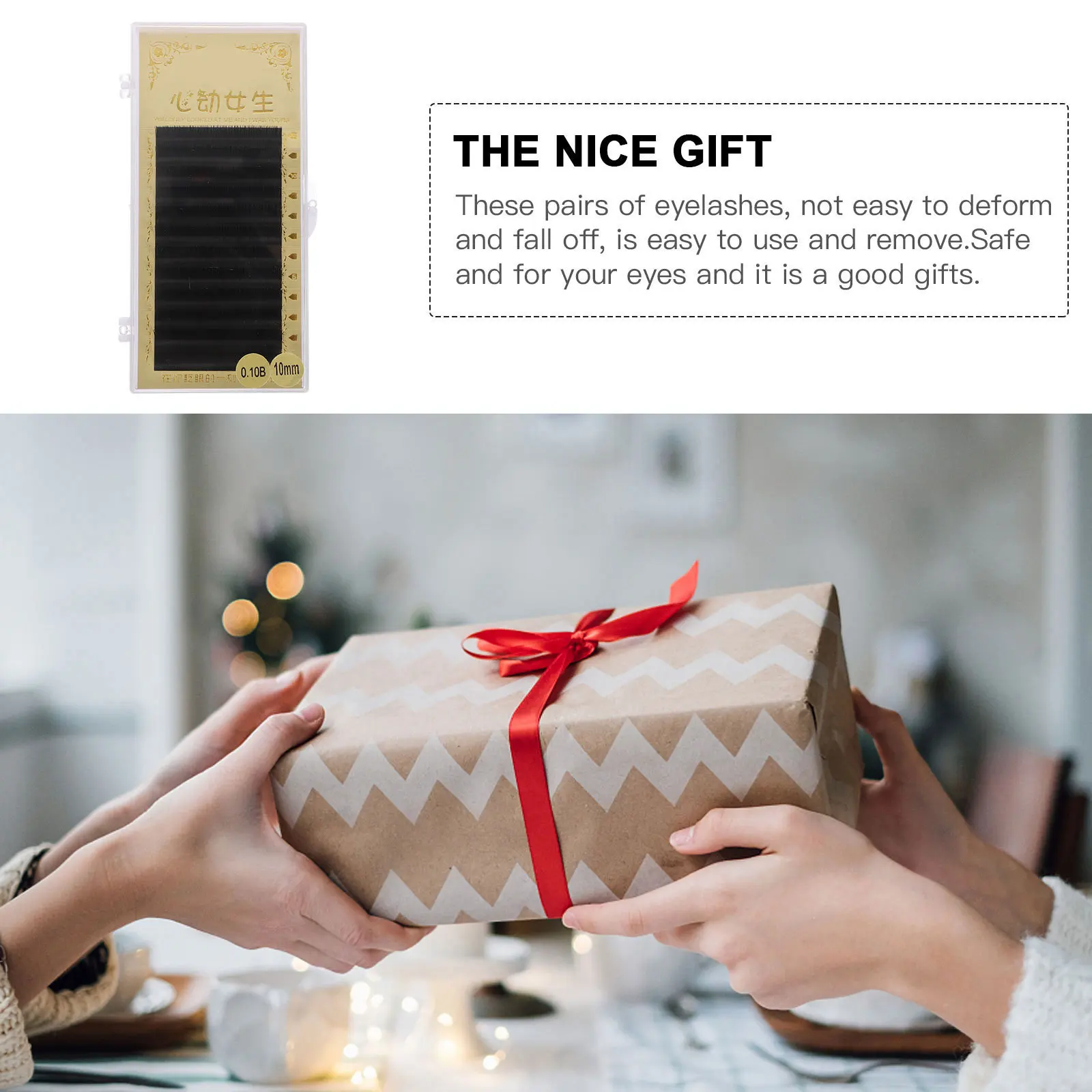 1 caja de pestañas postizas gruesas y densas para mujer, extensión de pestañas postizas para realzar la vista, adecuadas para fotografías de boda