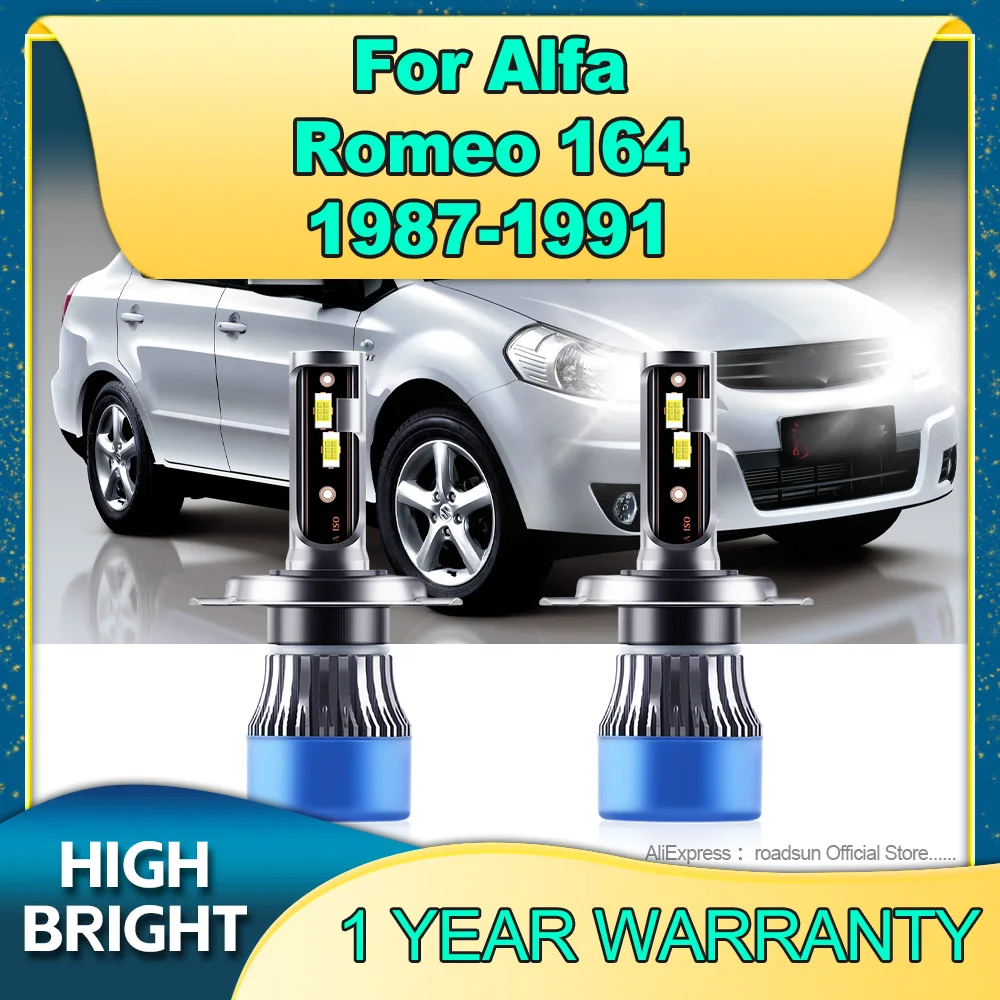 

2Pcs High Bright Led Bulb 25000LM Auto Lamps H4 Car Headlight with 3570 CSP Chip For ALFA ROMEO 164 1987 1988 1989 1990 1991