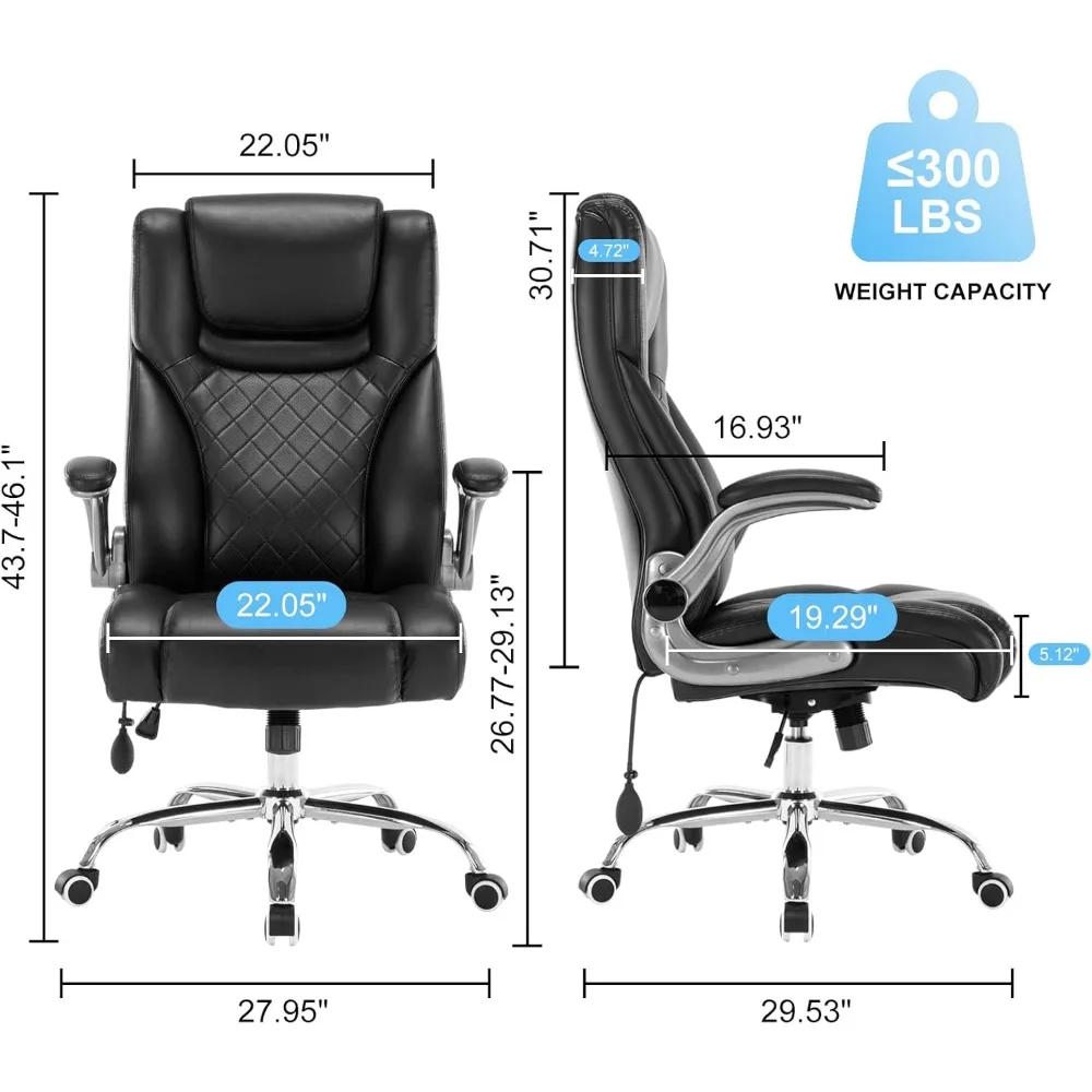 Silla de oficina ejecutiva giratoria de escritorio, silla de computadora de espalda alta, soporte Lumbar ajustable