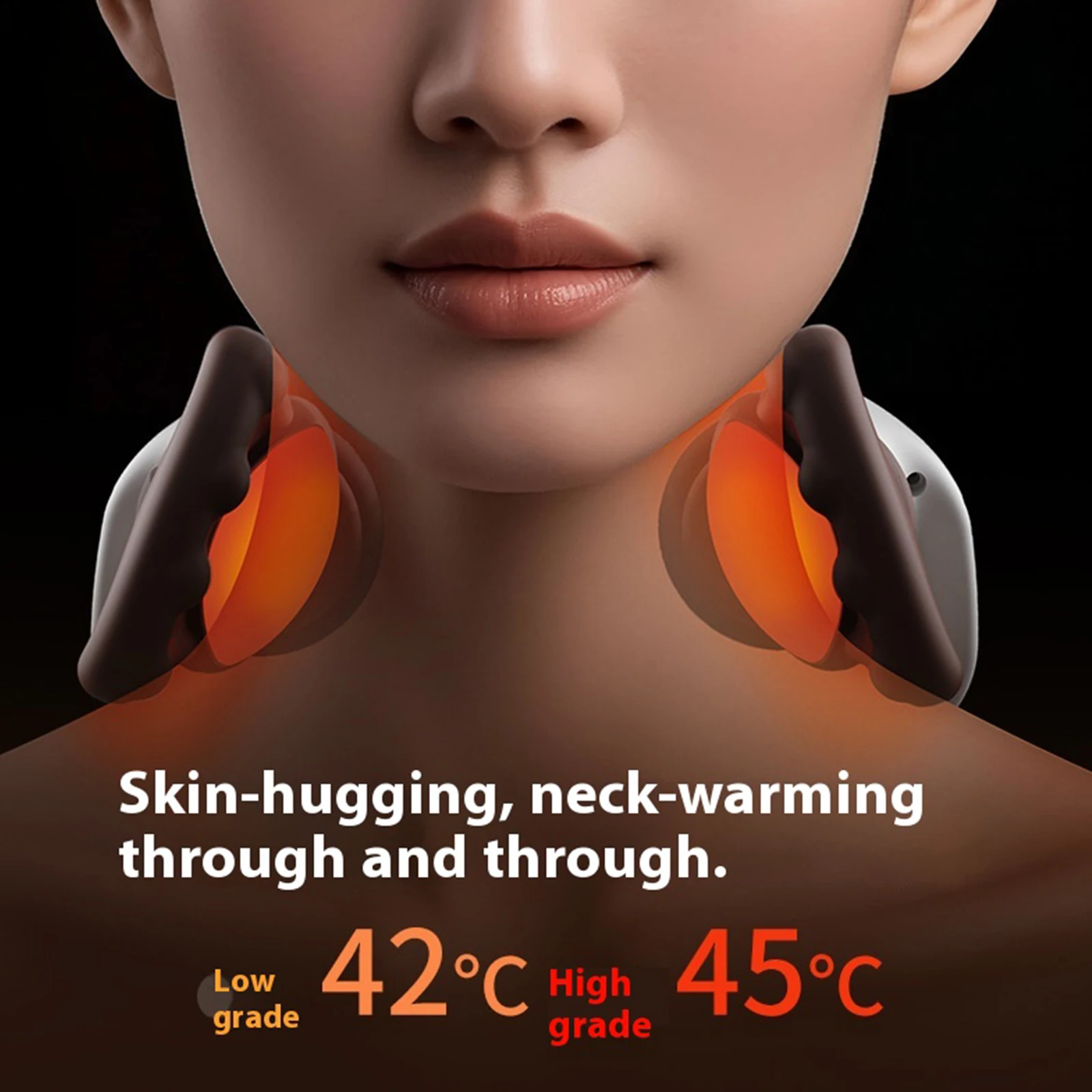 2025 جديد 2000 مللي أمبير نوع-C شحن مدلك الكتف العالمي مع الحرارة شياتسو الرقبة والظهر مدلك 2 مستويات التدفئة قابل للتعديل