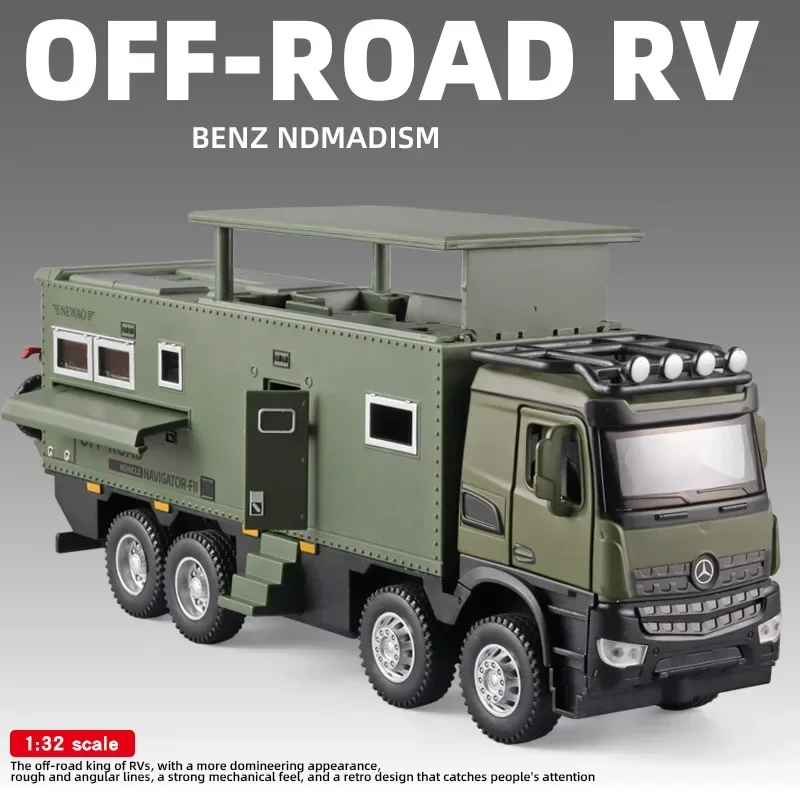 1:32 Mercedes Benz Nomadism Off Road Vehicle RV Alloy Model Car Collection Diecast Miniature Toy Sound & Light Toy For Kids Gift