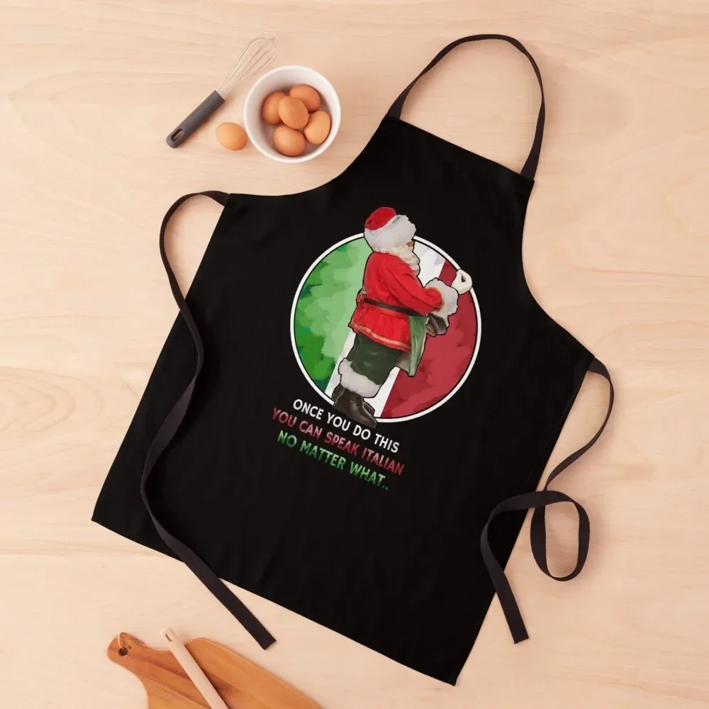 Italian Hand Gesture Italia Italy Italiano Funny Santa Apron Trim Cloth Kitchen For Man Ladies Women Kitchen'S Apron