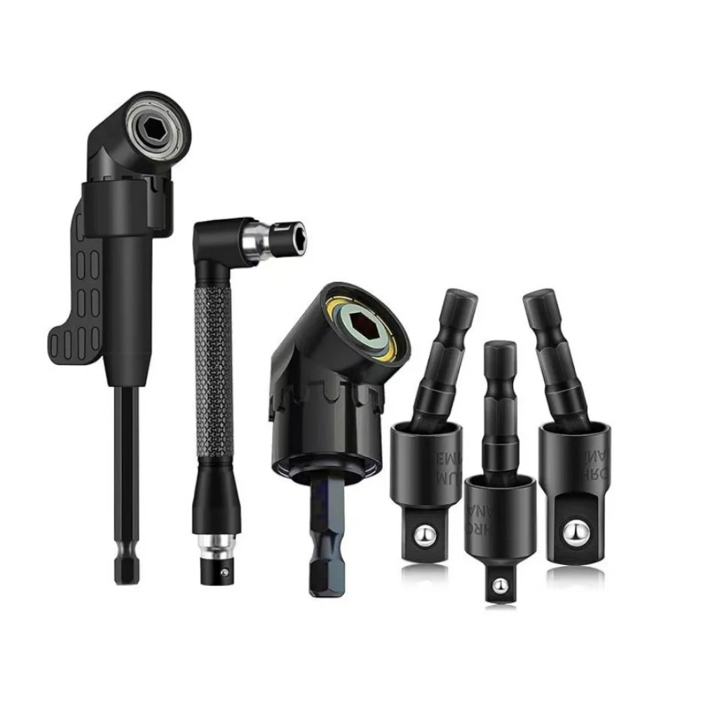 6Pcs Right Angle Drill Adapter Hex Shank Corner Extension Driver Bit Universal Wrench Socket Converter for Electric Screwdriver