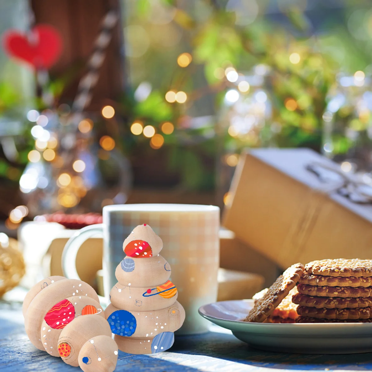 

10Pcs Wooden Xmas Trees Handmade Ornaments Family Fun Activity Elegant Long Lasting Use Wooden Xmas Trees