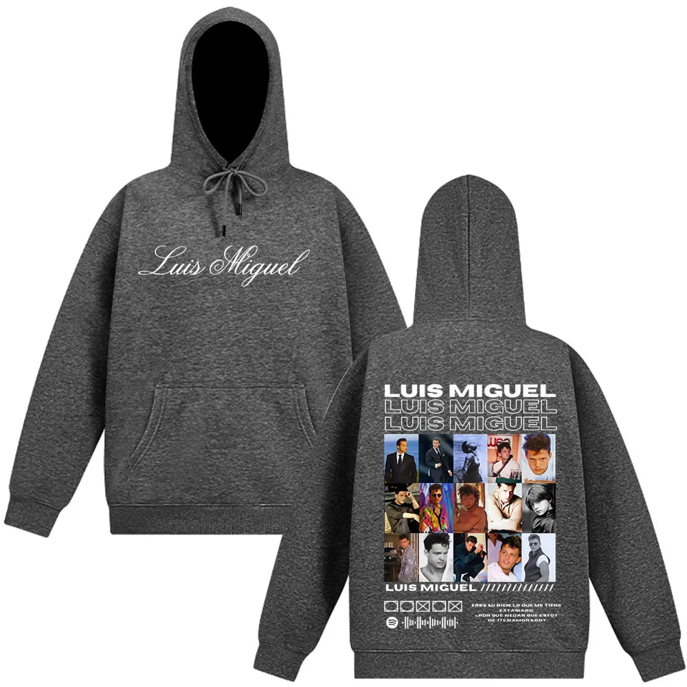مغني الراب لويس ميغيل ألبوم الجرافيك هوديس الرجال النساء الهيب هوب بلوزات فضفاضة الخريف والشتاء عالية الجودة عادية الصوف هوديي