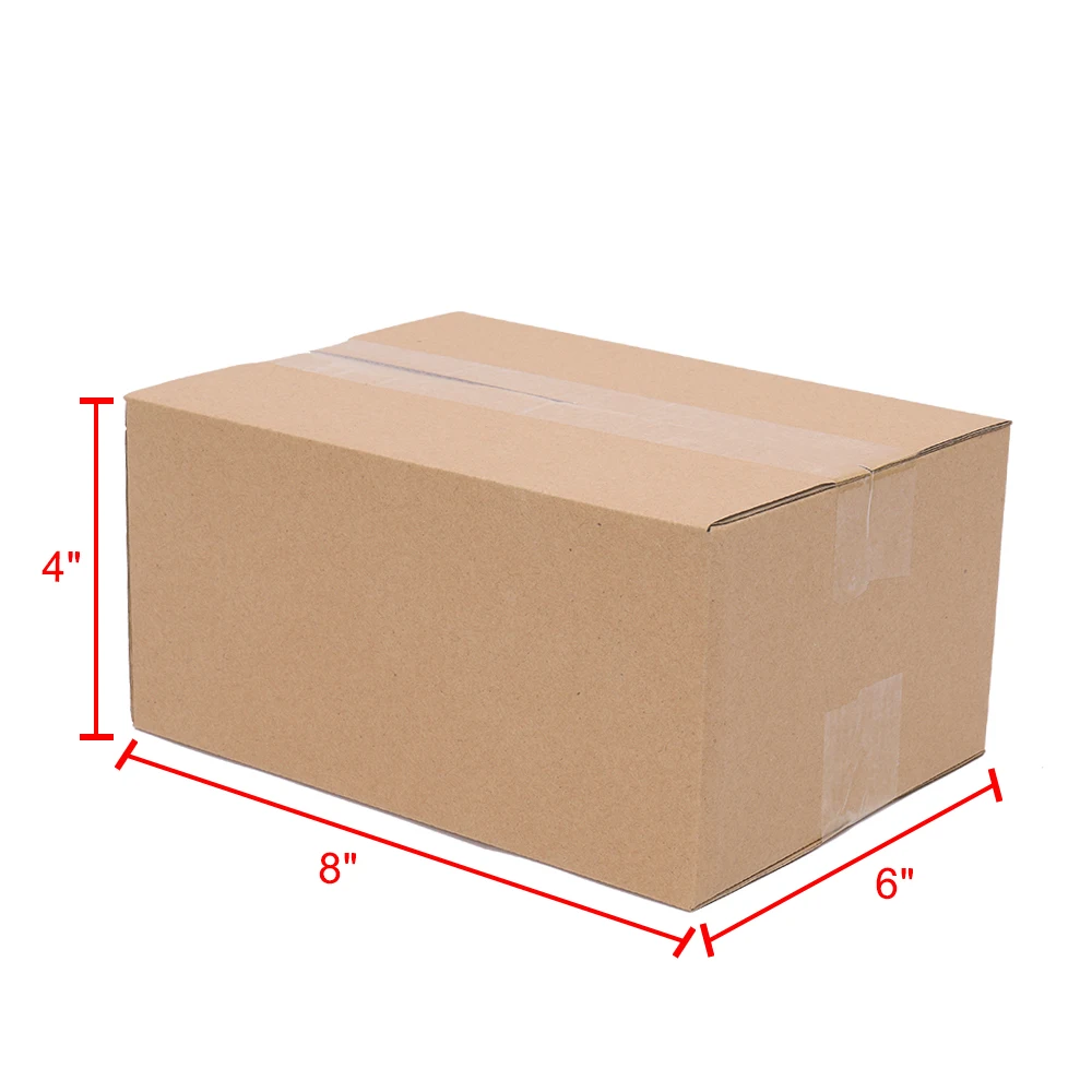 100 Pack 8x6x4 Inches Corrugated Shipping Boxes, 20.3X15.2X10cm Kraft Cardboard Mailer Boxes for Small Business Packaging Mailing Storage