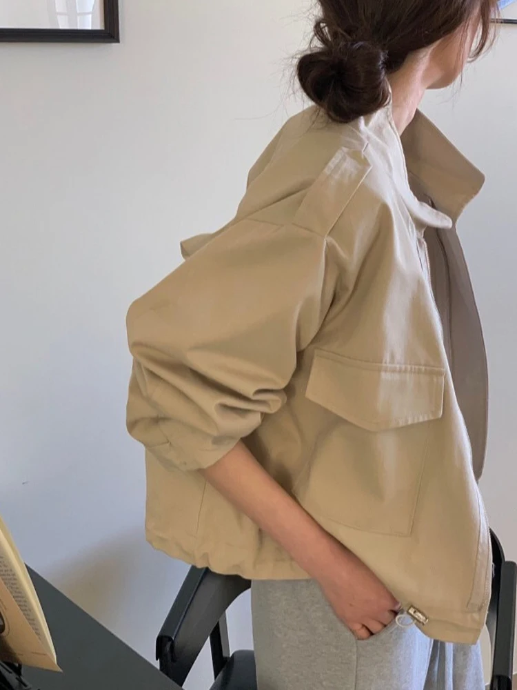 Bla ort Lose Lange Sve frauen Windjacke Mantel Herbst Winter Neue Sle Vielseitig Zipper Vorne Casual Arbeitskleidung Top