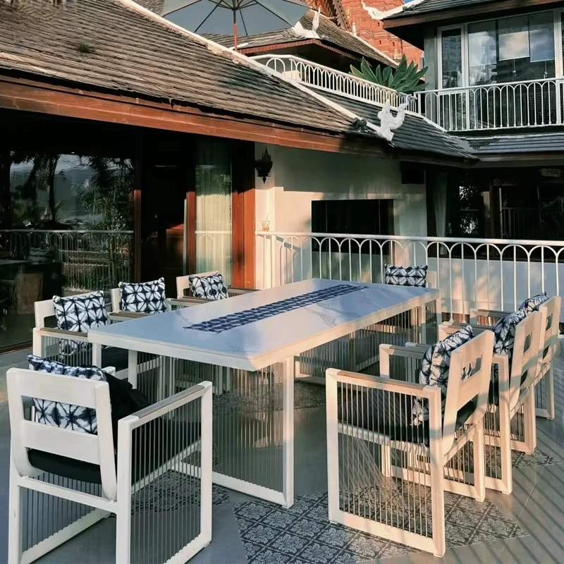 

Modern Waterproof Terrace Hotel Outside Tables and Chairs Outdoor Furniture Garden Sofas Aluminium Set