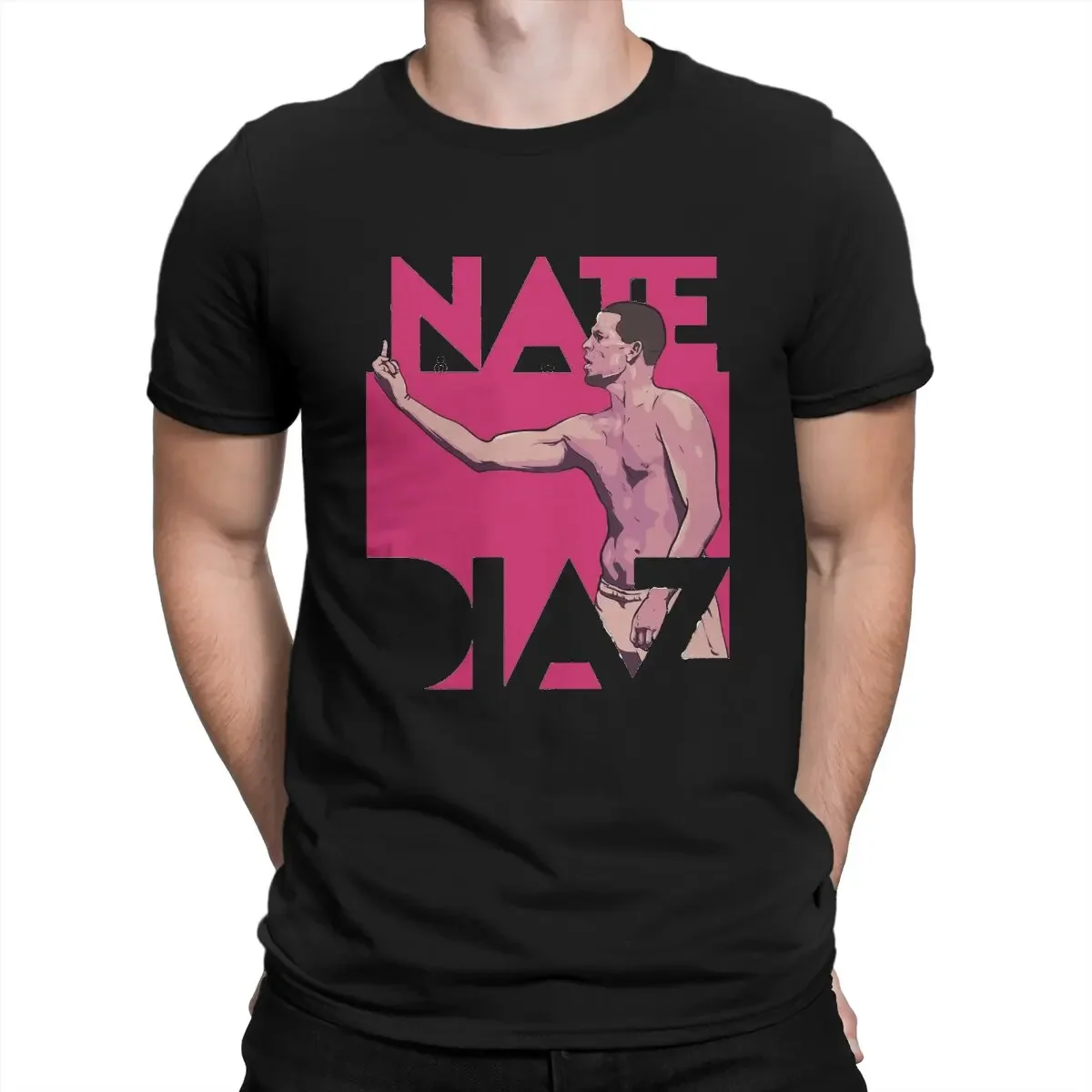 Nate Diaz Leisure T Shirt Summer Stuff For Adult  A Provocative Gesture Unique TShirt  graphic t shirts  harajuku  men clothing