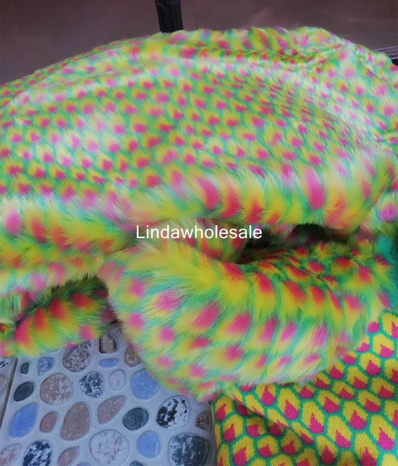 Jacquard fox fur, imitation rabbit faux fur fabric, pineapple jacquard rabbit fur,160cm*90cm(one yard)/pcs