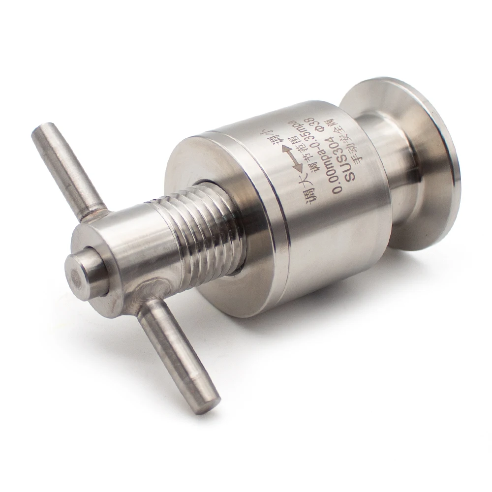 Stainless Steel Sanitary Quick-Install Pressure Relief Valve, Tri-Clamp Exhaust Valve, Spring-Loaded Manual Safety Valve
