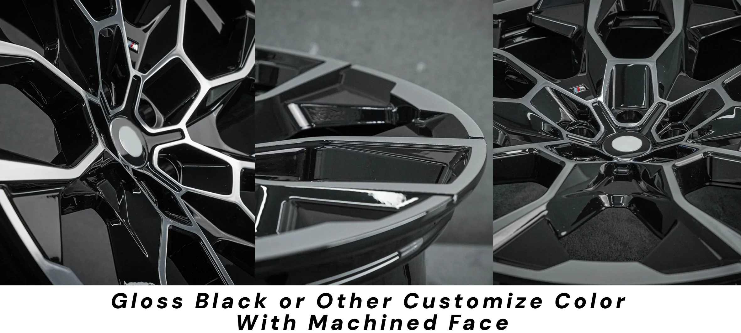 New Design Black Machine Silver Face Wheels Aluminum Alloy Forged Wheels 17inch 18inch 19inch  Gloss Black With Machined Face