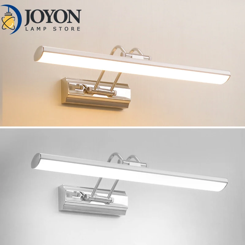 

Modern LED Bathroom Wall Lamp with Switch Waterproof 42CM 56CM Cosmetic Mirror Sconce Stainless Steel Home Wall Lights Fixture