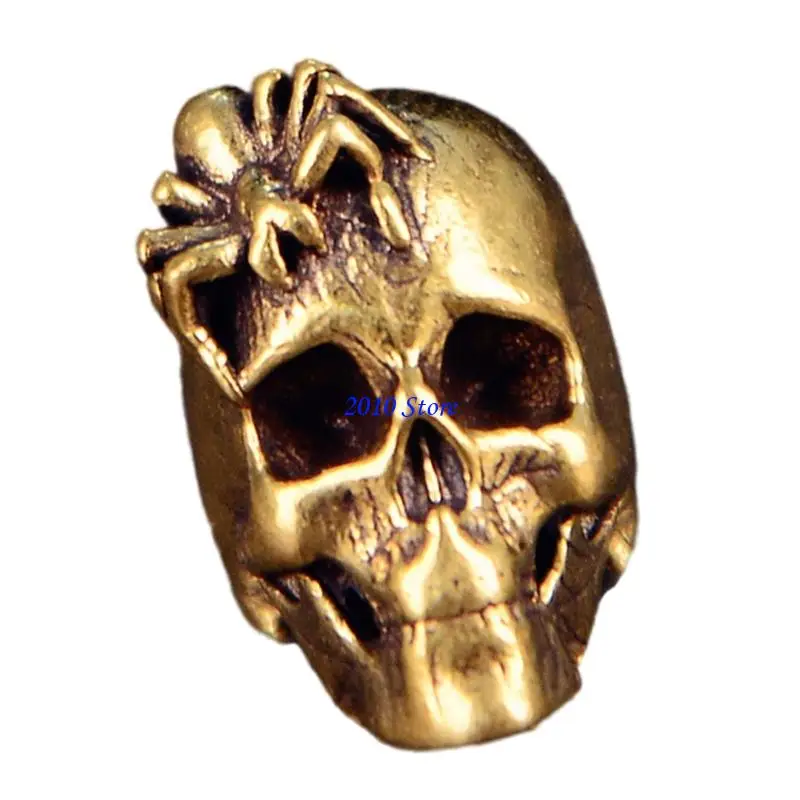 F3MF 금속 두개골 거미 수제 팔찌 및 목걸이를위한 매력 펜던트 대형 구멍 찐 예술적 수집품