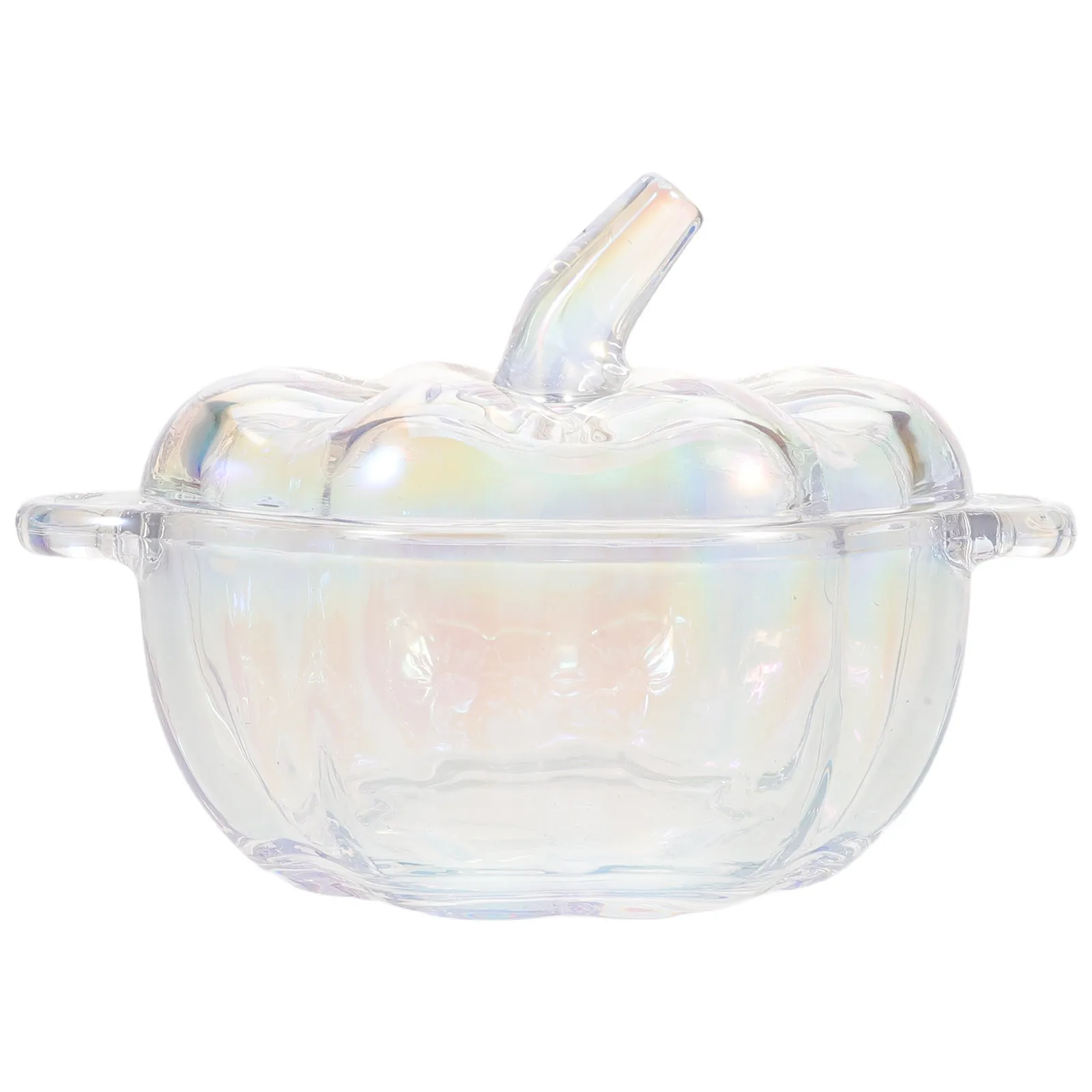 Glass Pumpkin Candy Jar with Lid – Halloween and Fall Decorative Treat Container